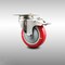 Service Caster 4 Inch 316SS Red Polyurethane Swivel Top Plate Caster with Total Lock Brake SCC-SS316TTL20S414-PPUB-RED - alternate 1